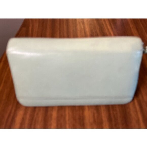 Kate Spade Wallet OS Green Leather Black Bow Zip Around Metallic Preppy Retro 80 - Picture 6 of 15